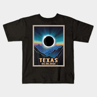 Total Solar Eclipse 2024 Texas Kids T-Shirt